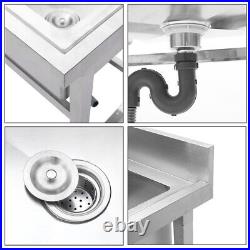 Single Bowl Kitchen Sink Commercial Catering Sink Stainless Steel Utility Sink