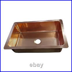 Single Bowl Smooth Shinny Copper Kitchen Sink Belfast Farmhouse Butler Style