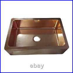 Single Bowl Smooth Shinny Copper Kitchen Sink Belfast Farmhouse Butler Style