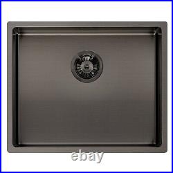 Single Bowl Stainless Steel Gunmetal Kitchen Sink Reginox MIAMI 50X40 GUNMETAL