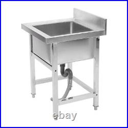 Single Bowl Stainless Steel Sink Catering Commercial Kitchen Restaurant Bar Wash