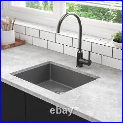 Single Bowl Undermount Grey Granite Composite Kitchen Sink Enza Ma BeBa 26203B