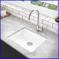 Single Bowl Undermount White Granite Composite Kitchen Sink Enza M BeBa 26202B