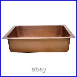 Single Bowl Vertical Parallel Lines Copper Kitchen Sink Belfast Butler Style