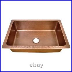 Single Bowl Vertical Parallel Lines Copper Kitchen Sink Belfast Butler Style