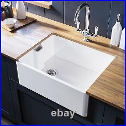 Single Bowl White Ceramic Belfast Kitchen Sink Taylor & Mo BUN/CLARAW595/85403