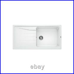 Single Bowl White Composite Kitchen Sink with Reversible Drainer Blan BL467783