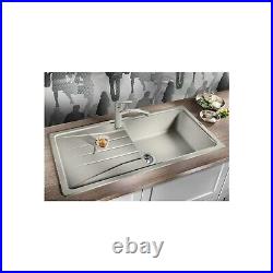 Single Bowl White Composite Kitchen Sink with Reversible Drainer Blan BL467783