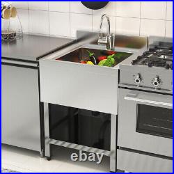 Single/Double Bowl Commercial Kitchen Stainless Steel Sink Standing Drain Table