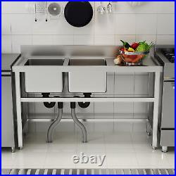 Single/Double Bowl Commercial Sink Catering Kitchen Stainless Steel Sinks Unit