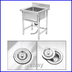Single Sink Stainless Steel Handmade Sink Deep Bowl withDrain Commercial Kitchen