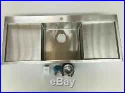 Single bowl double drainer modern design kitchen sink & waste stainless steel