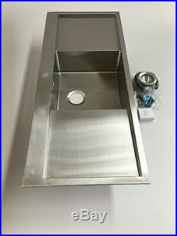 Single bowl double drainer modern design stainless steel kitchen sink & waste