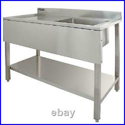 Sink Stainless Steel Commercial Catering Kitchen Single Bowl 1.0 Unit LH A5152