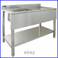 Sink Stainless Steel Commercial Catering Kitchen Single Bowl 1.0 Unit RH B0607