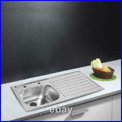 Sit on Sink 1.0 Bowl Kitchen Sink Stainless Steel Right Hand Drainer 1000 x600mm