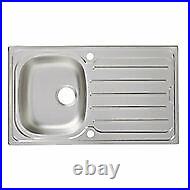 Small Single 1 Bowl Kitchen Stainless Steel Sink Sinks Plumbing Home Reversible
