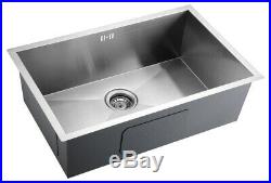 Square LARGE Handmade Single Bowl Undermount Kitchen Sink Size 700x450x220mm