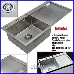 Square Large Bowl Kitchen Sink Stainless steel Left Hand Drainer Handmade Sink