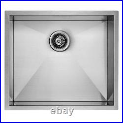 Square SMALL MEDIUM LARGE Single Bowl Stainless Steel Undermount Kitchen Sink