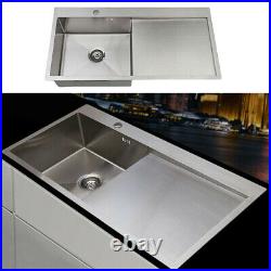 Square Single Bowl Kitchen Sink Stainless steel RH Drainer Handmade Sink Waste