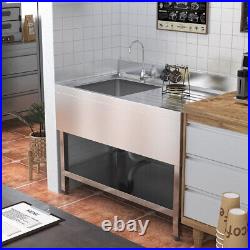 Stainless Steel Catering Sink Commercial Kitchen Drainer Unit Storage Equipment