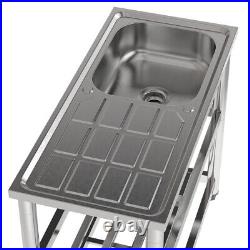 Stainless Steel Commercial Catering Kitchen Wash Table Single/Double Bowl Sink