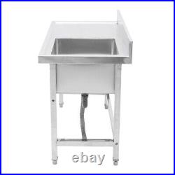 Stainless Steel Commercial Kitchen Catering Sink Prep Wash Table with Single Bowl