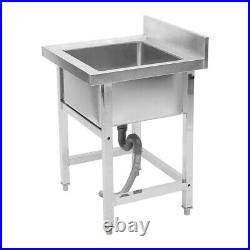 Stainless Steel Commercial Kitchen Sink 1/2 Bowl Catering Washing Sink Food Prep