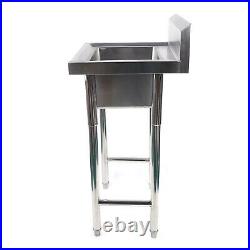 Stainless Steel Freestanding Kitchen Sink Square Single Bowl Drainer Waste Kit