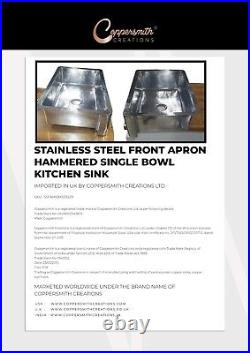 Stainless Steel Front Apron Hammered Single Bowl Kitchen Sink