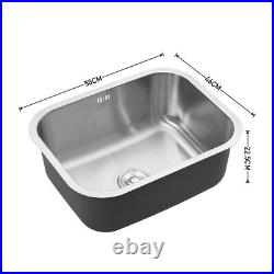 Stainless Steel Inset Catering Kitchen Sink Single Bowl Reversible Waste Drainer