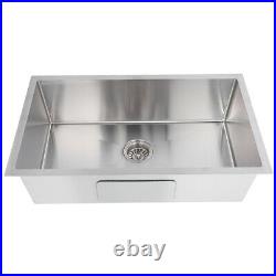 Stainless Steel Inset Kitchen Sink Large Single Bowl Reversible Drainer UK STOCK