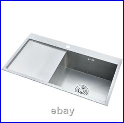 Stainless Steel Inset Kitchen Sink Single Bowl Reversible Drainer LH / RH