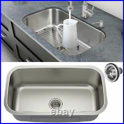 Stainless Steel Kitchen Sink Inset Single Bowl Catering With Drainer Home