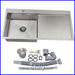 Stainless Steel Kitchen Sink Single Bowl 1.0 LH Basin RH Drainer FREE Waste Kits