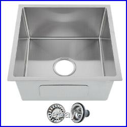 Stainless Steel Kitchen Sink Single Bowl Basin Catering Undermount 44x44x21cm