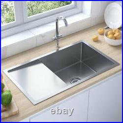 Stainless Steel Kitchen Sink Single Bowl & Strainer Square Sink RRP £250
