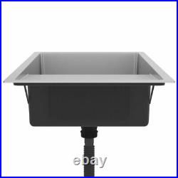 Stainless Steel Kitchen Sink Single Bowl & Strainer Square Sink RRP £250