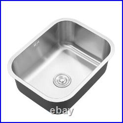 Stainless Steel Kitchen Top Drop-in Single Double Basin Sink Bowl Laundry Basins