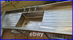 Stainless Steel Mid Sink Commercial Catering Kitchen Single Bowl 3 Taps