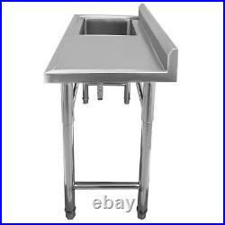 Stainless Steel Mount Standing Kitchen Sink Single Bowl Commercial Catering