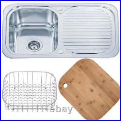 Stainless Steel Single Bowl Reversible Kitchen Sink & Drainer & Accesories B04