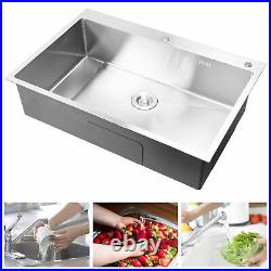 Stainless Steel Single Bowl Sink 33x22x8.3 Basin Kitchen Sinks Top Mount
