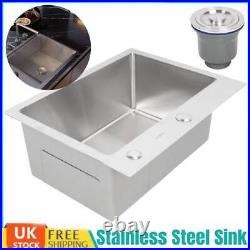 Stainless Steel Single Bowl Square Kitchen Laundry Washing Sink Plumbing Waste