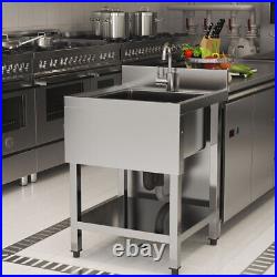 Stainless Steel Sink Commercial Restaurant Kitchen Prep Hand Basin 24-51 inch