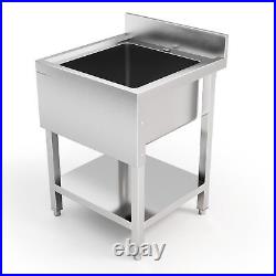 Stainless Steel Sink Prep Commercial Kitchen Equipment Drainer Unit Hand Basin