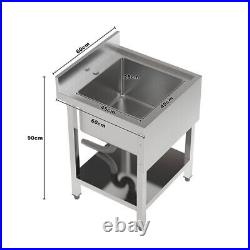 Stainless Steel Sink Prep Commercial Kitchen Equipment Drainer Unit Hand Basin