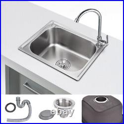 Stainless Steel Sink Prep Commercial Kitchen Wash Table Drainer Hand Basin Sink