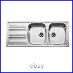 Two Bowl Single Drainer Kitchen Sink 1350X490MM (SP0097) STANDARD WALL BENCH